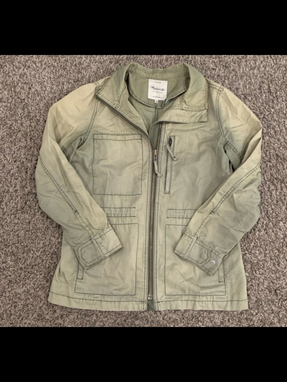 Madewell  Olive Green Zip-Front Utility Jacket medium